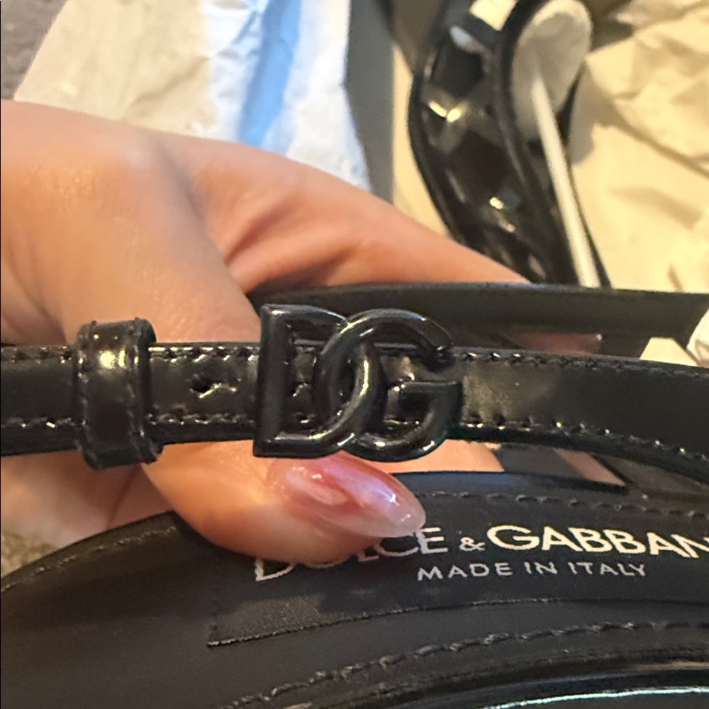 Dolce & Gabbana Lollo Slingback Pumps Black Leather Size 36 NIB - Picture 11 of 14